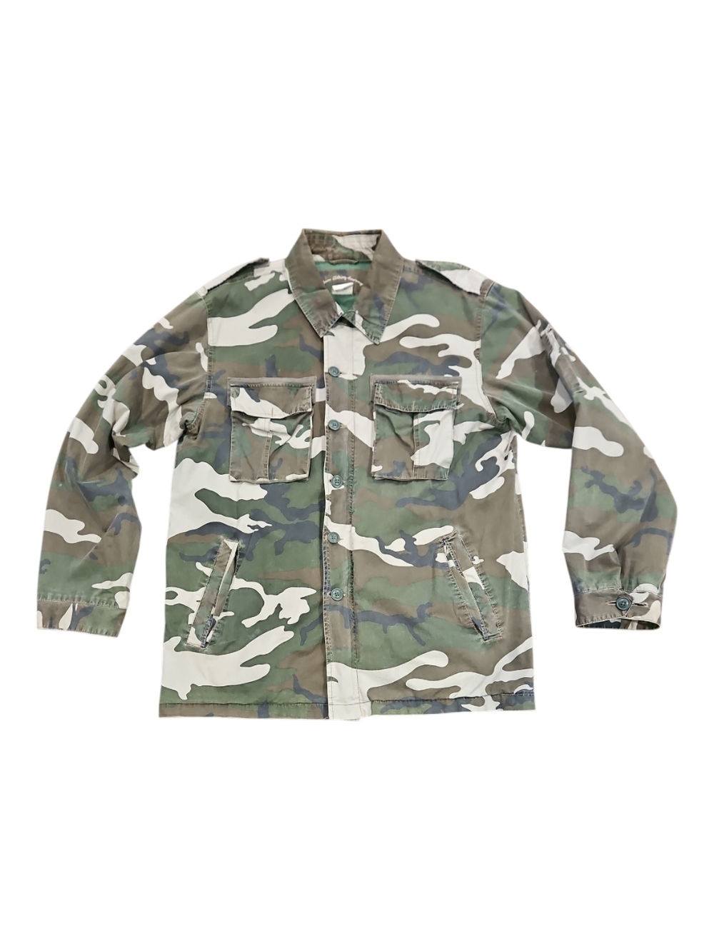Y2K Military Style Jacket By Machine Clothing Company. Zip & Button Front Mens L
